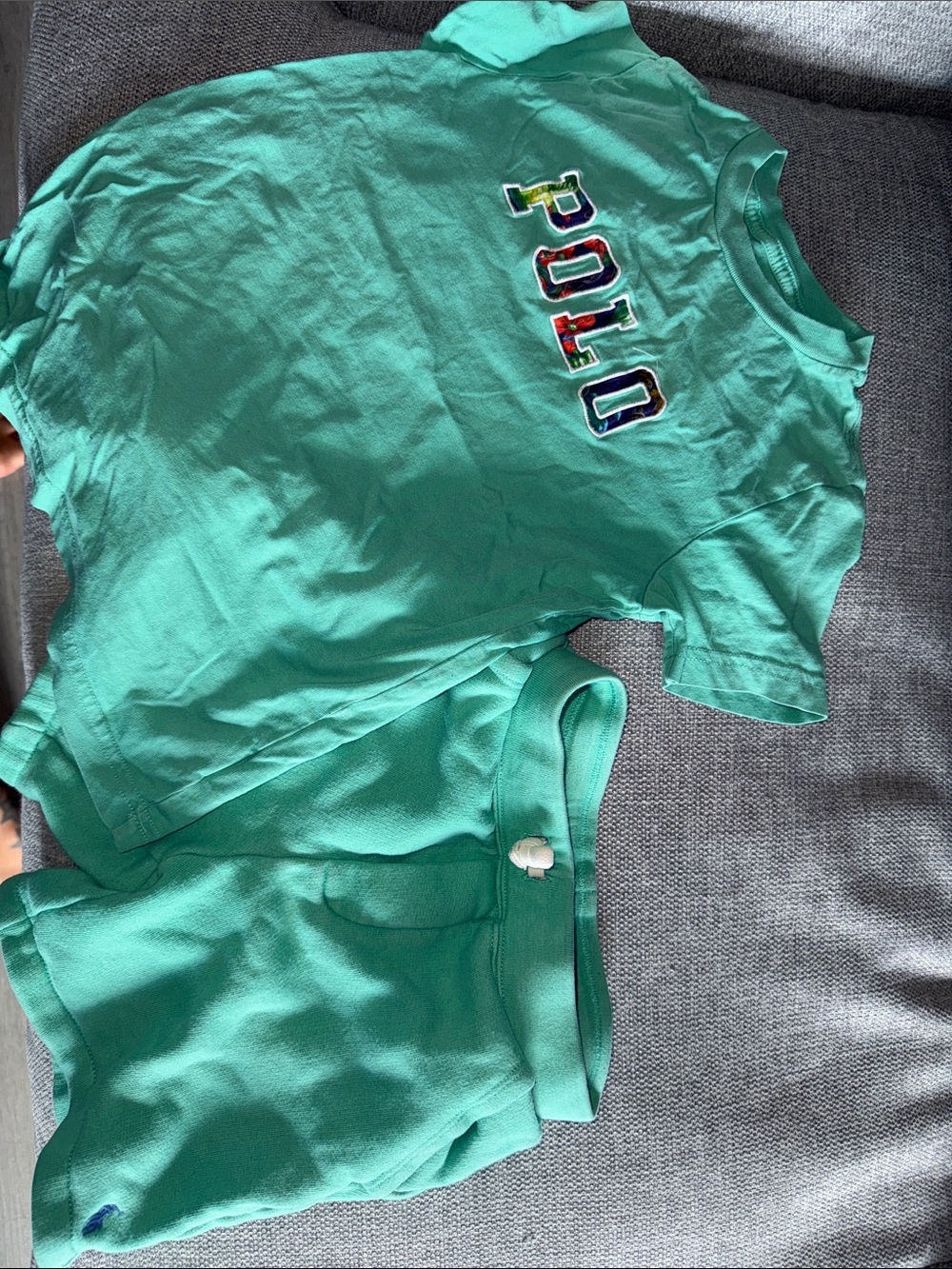 Polo by Ralph Lauren Kids Mint Green Short Sleeve Tee and Shorts Set